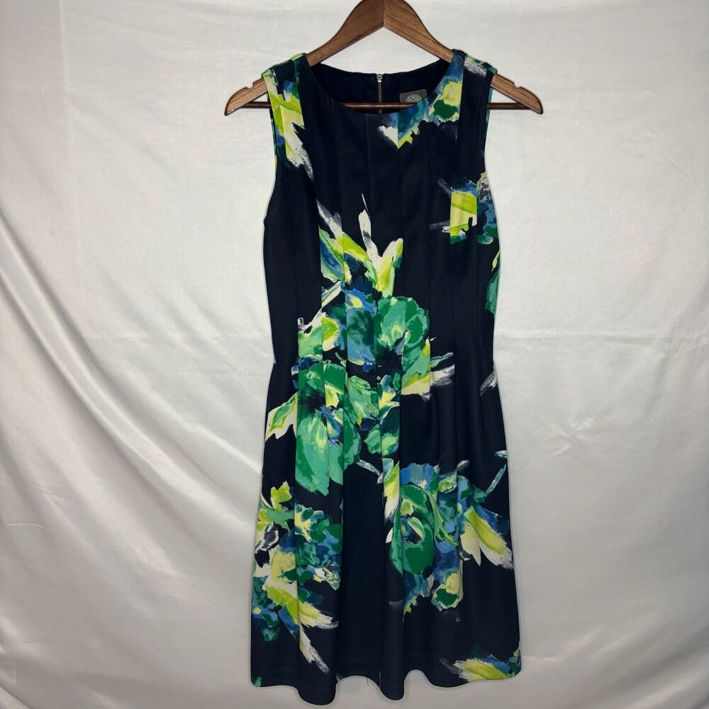 Vince Camuto Navy Watercolor Dress Size 4